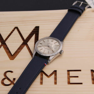 SAINT BRIAC navy leather watch strap